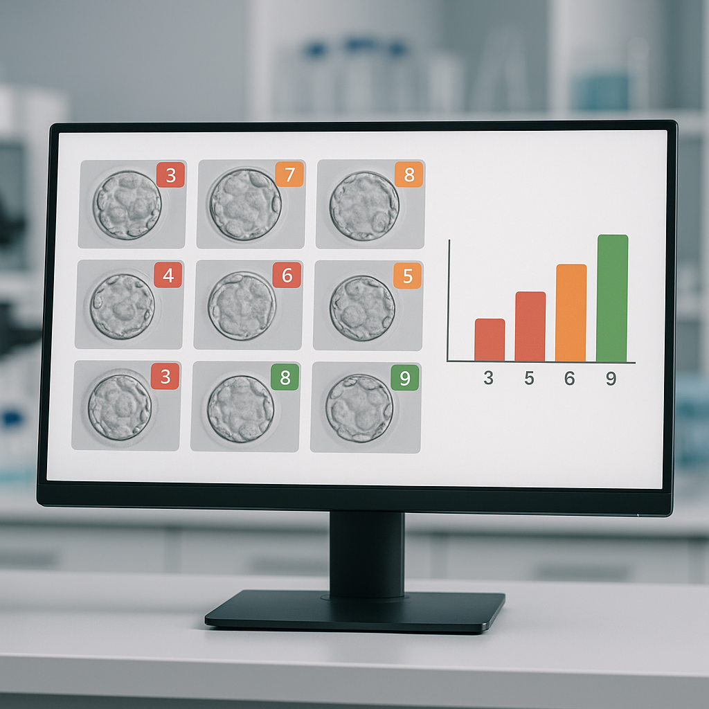 AI dashboard ranking embryo images