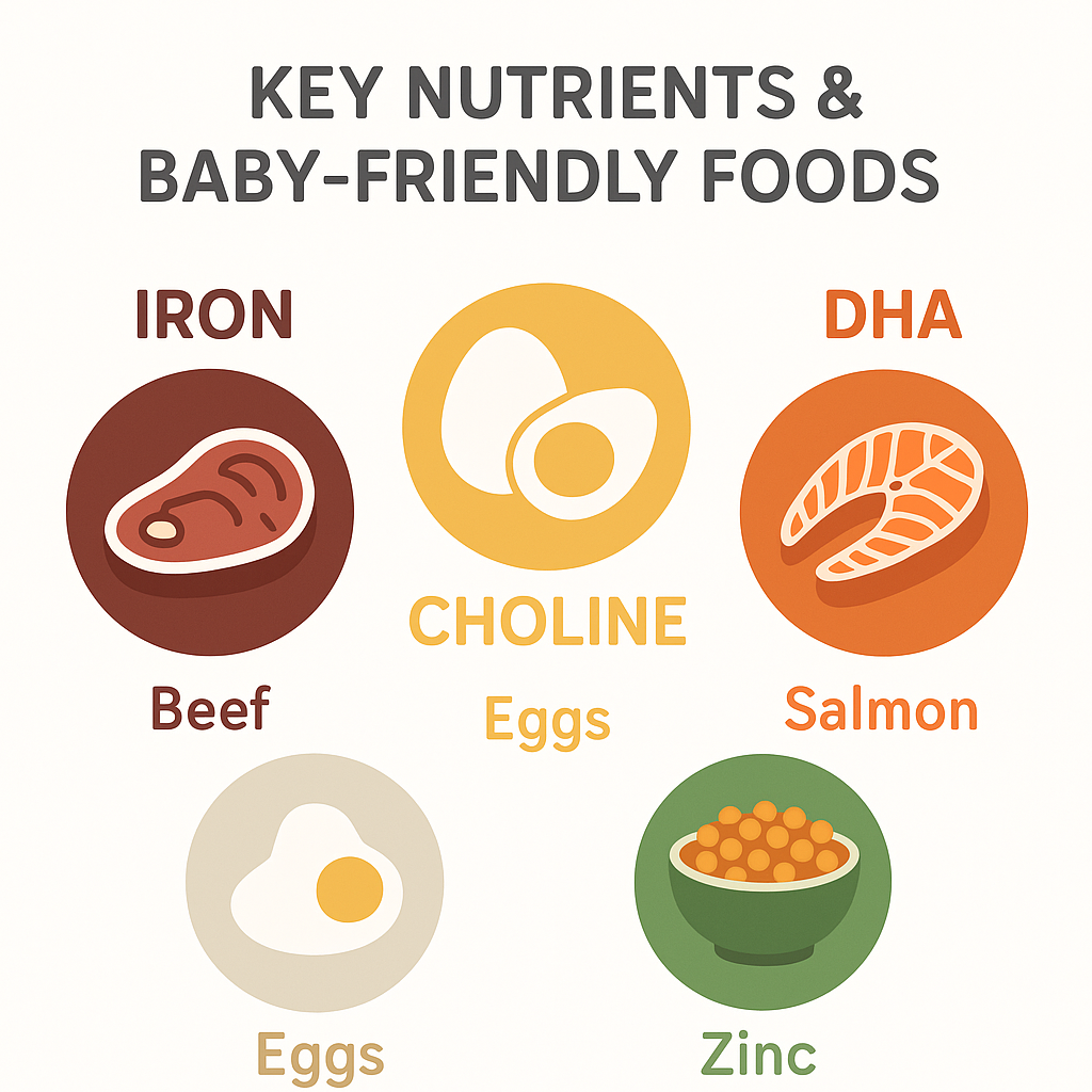 Baby brain nutrients infographic