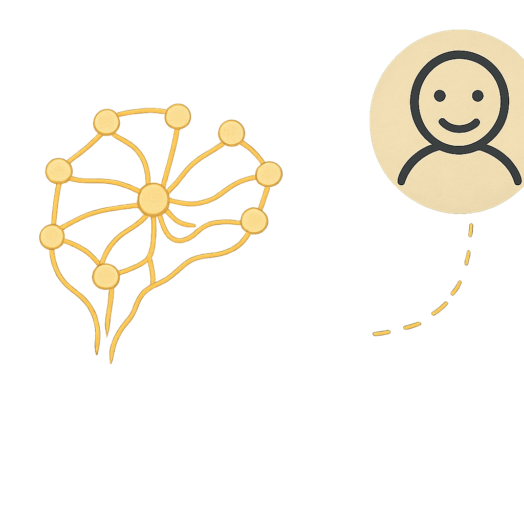 Baby brain with glowing pathways