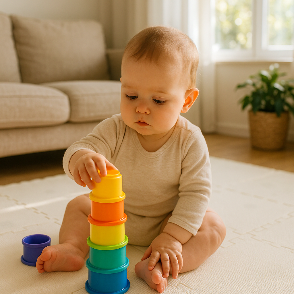 Baby stacking rainbow cups