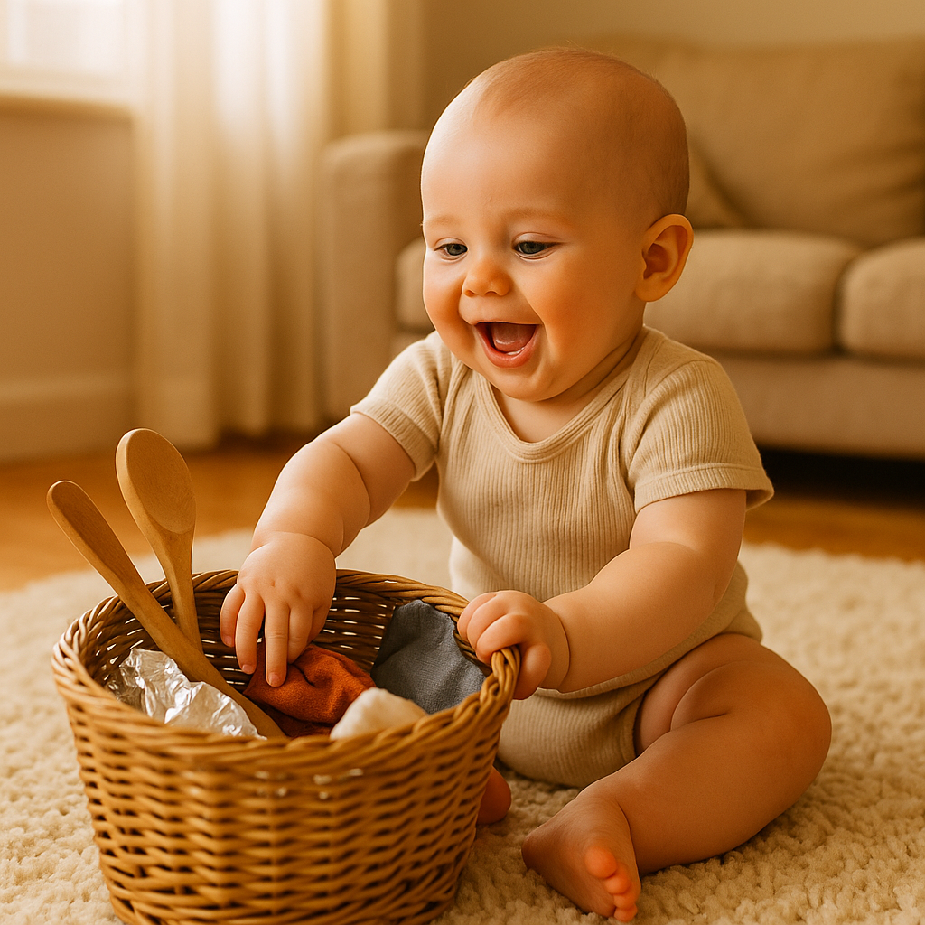 Baby exploring textures