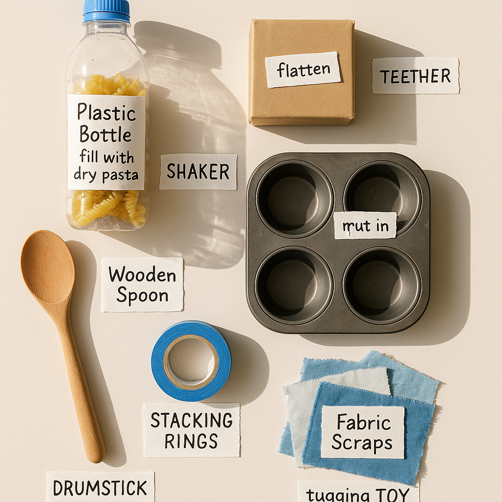 Everyday items turned into baby toys