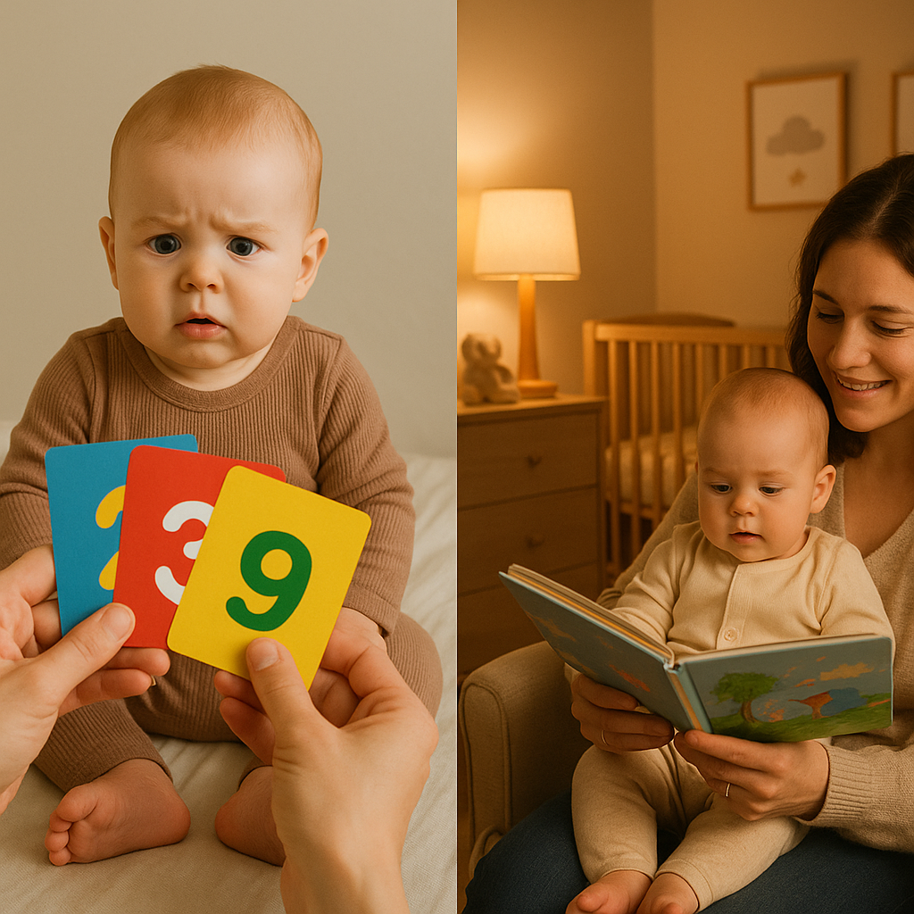 Split-frame: flashcards vs. cuddle reading