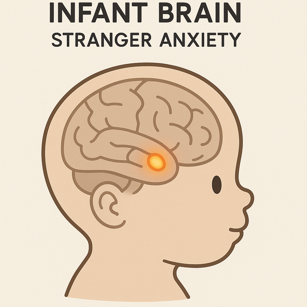 Infant brain with glowing amygdala