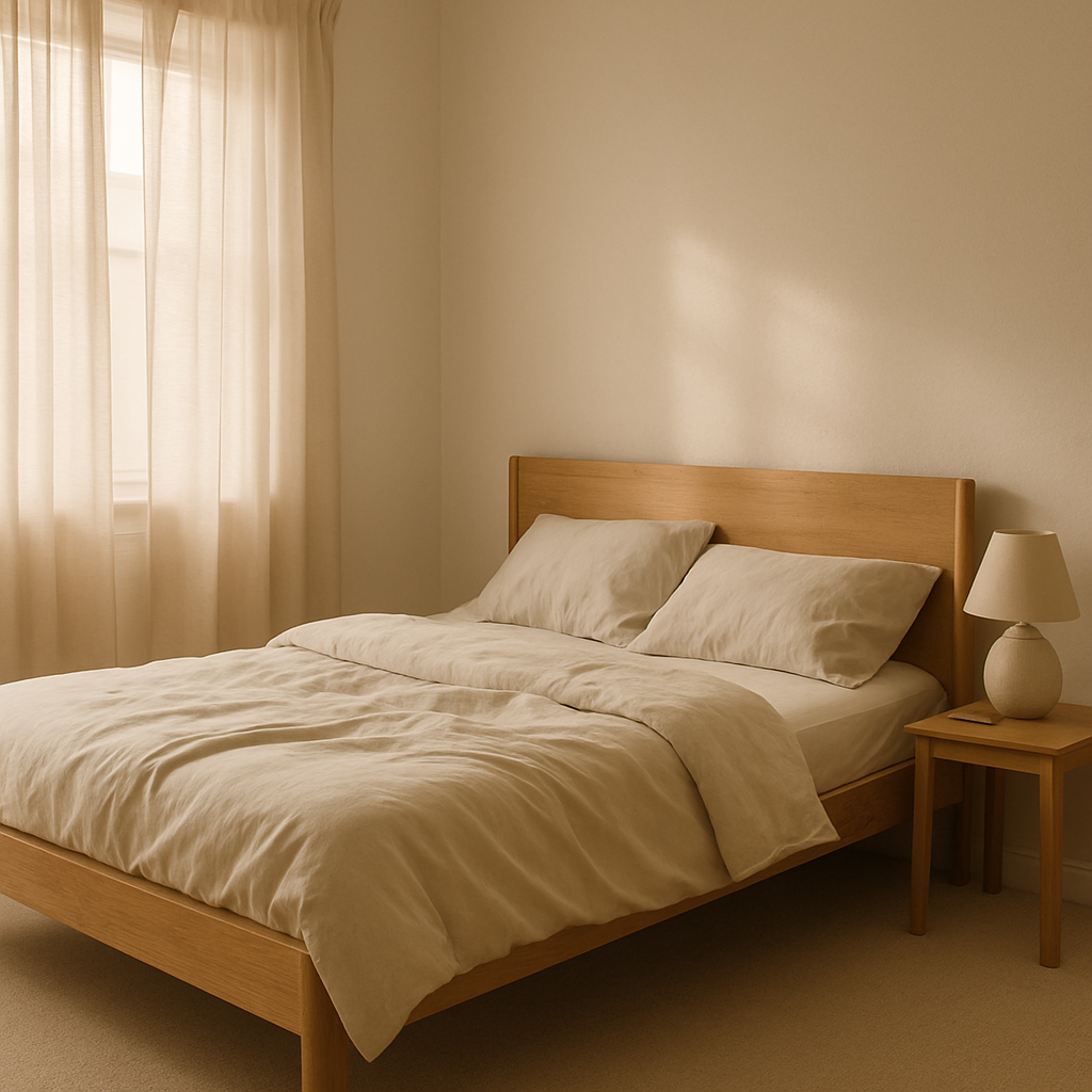 Electronics-free minimalist bedroom