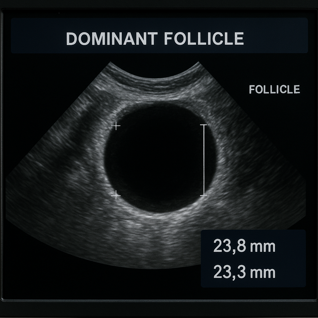 Ultrasound showing mature follicle