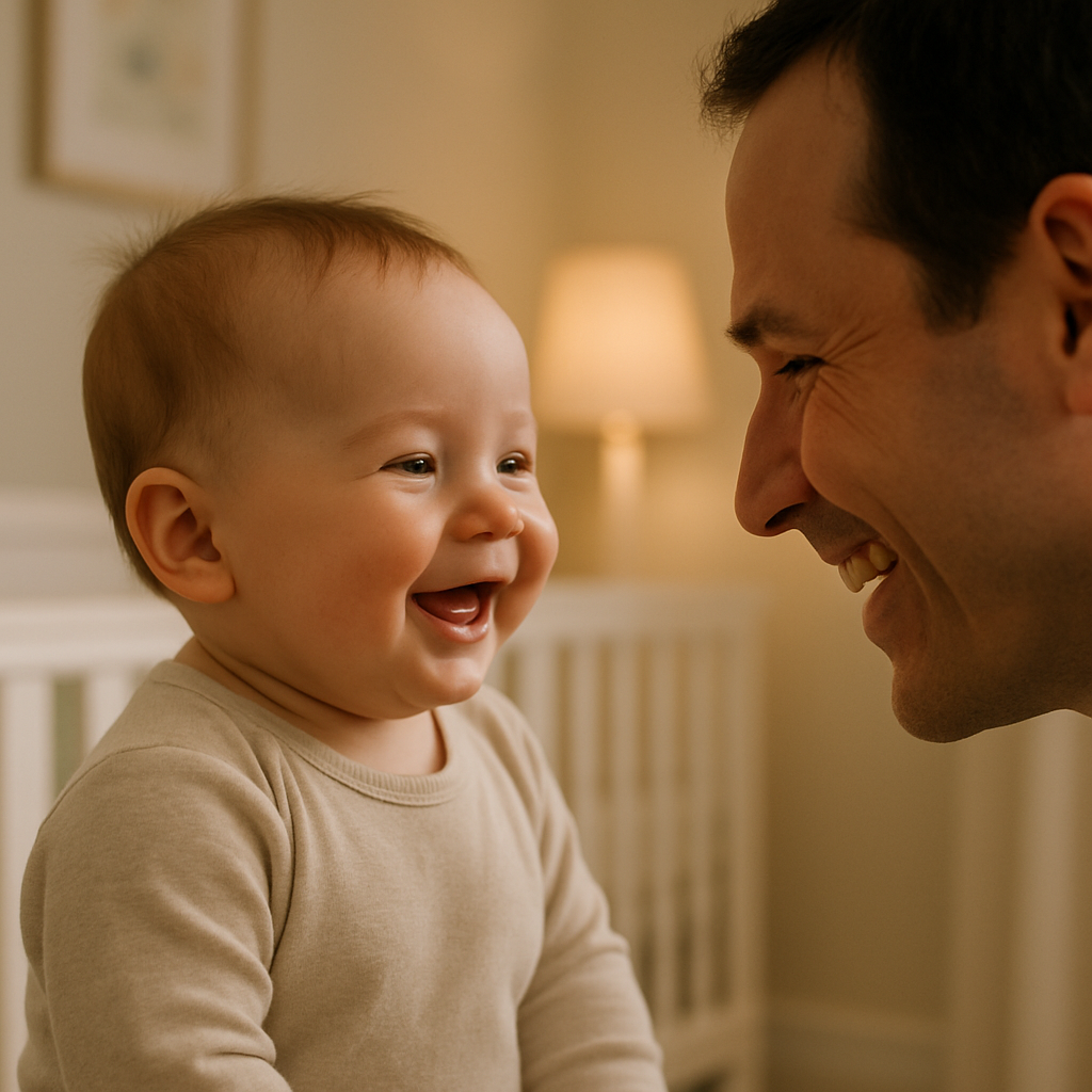 Parent and baby making eye contact