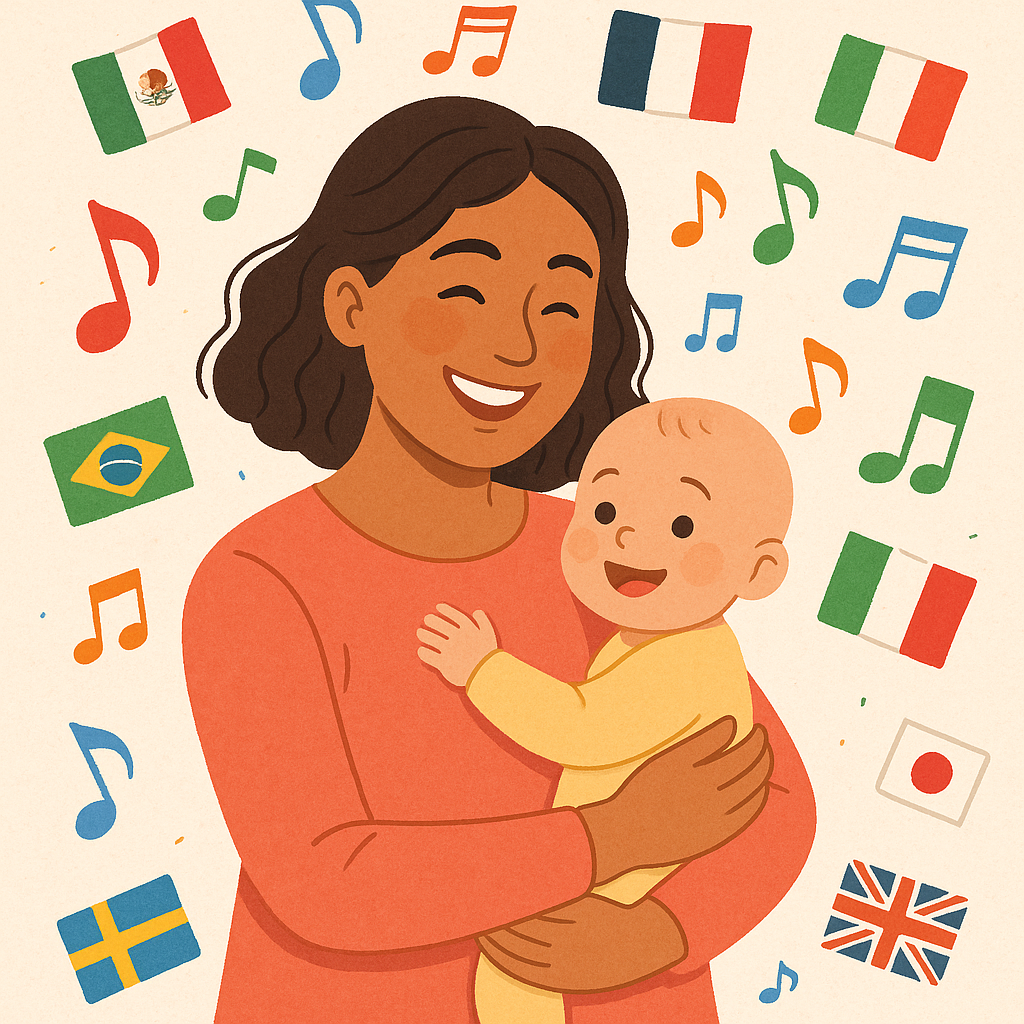 Parent singing multicultural songs to baby