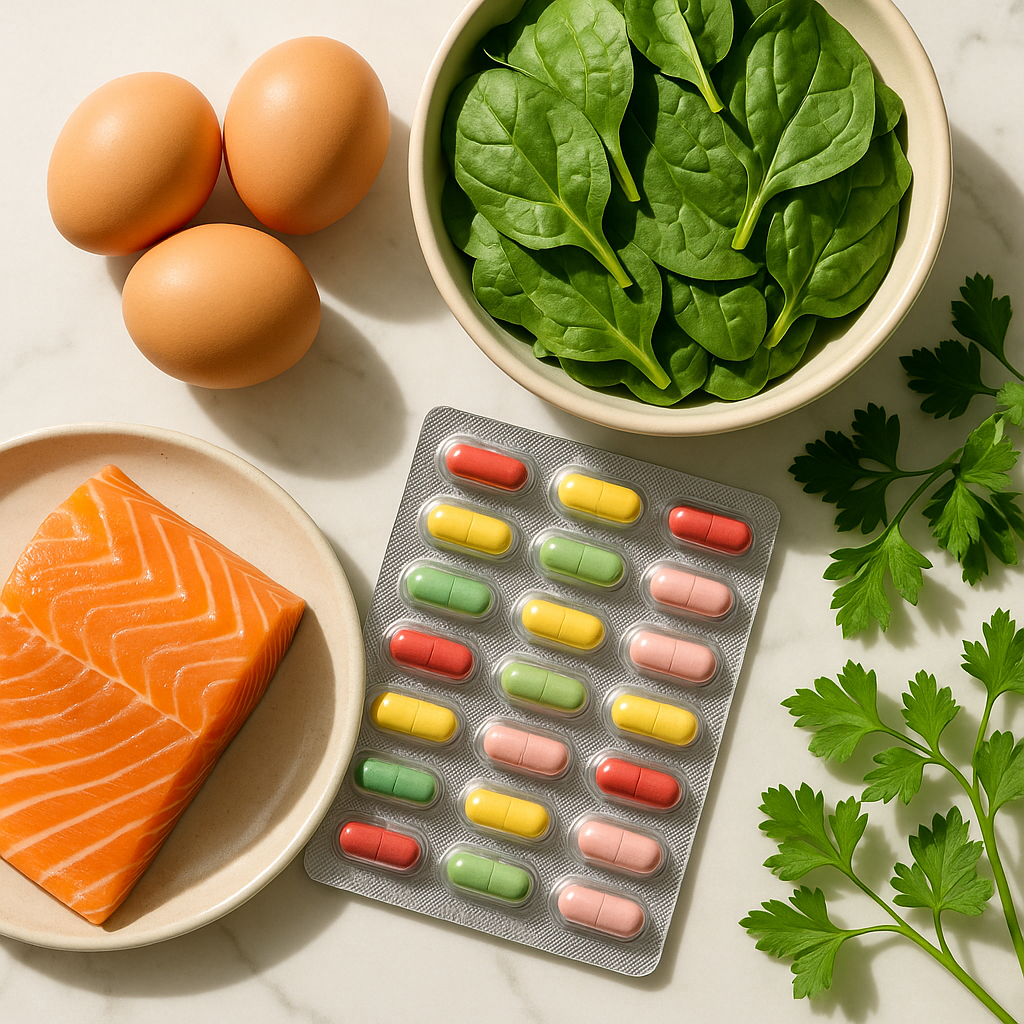 Prenatal capsules and whole-food sources