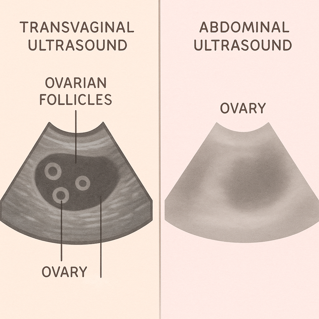 Side-by-side clarity: transvaginal vs. abdominal ultrasound
