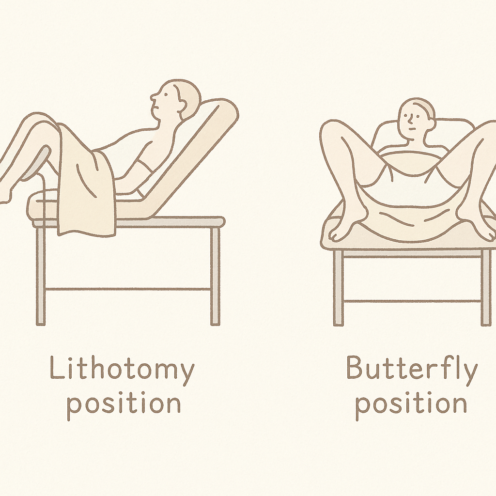 Two common positions for the scan
