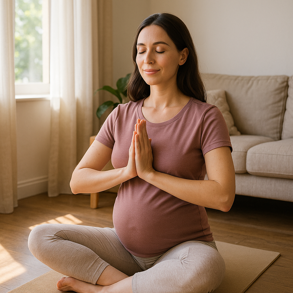 Woman practicing gentle yoga before IVF